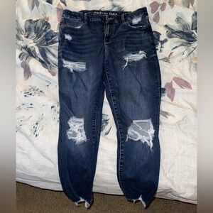 American Eagle Next Level Curvy High Rise Ripped Jegging